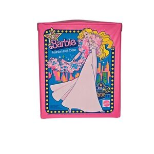 Vintage 1977 Barbie Fashion Doll Case Pink Mattel #1002 Disco Era Storage Carry
